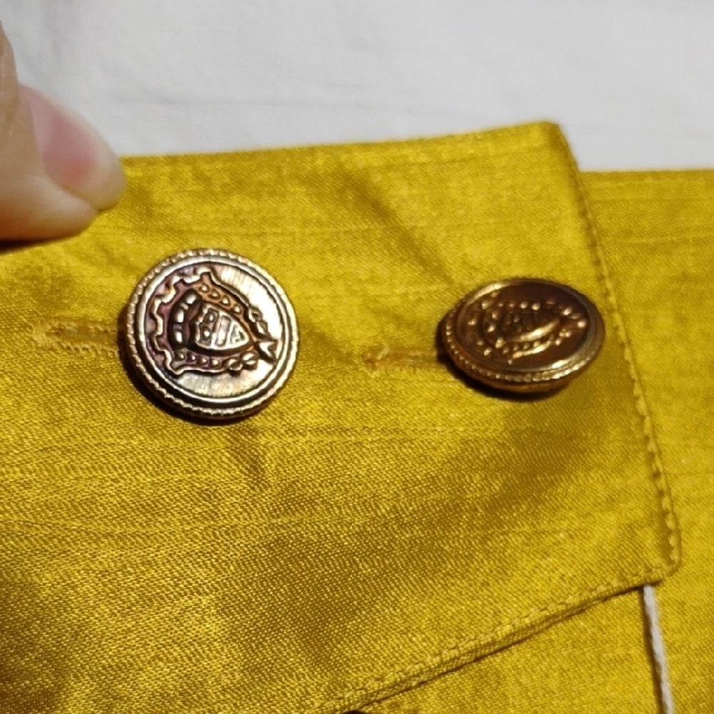 SALE! RARE! Jac Dale Gold Pleated Vintage Midi Skirt - Picture 2 of 10